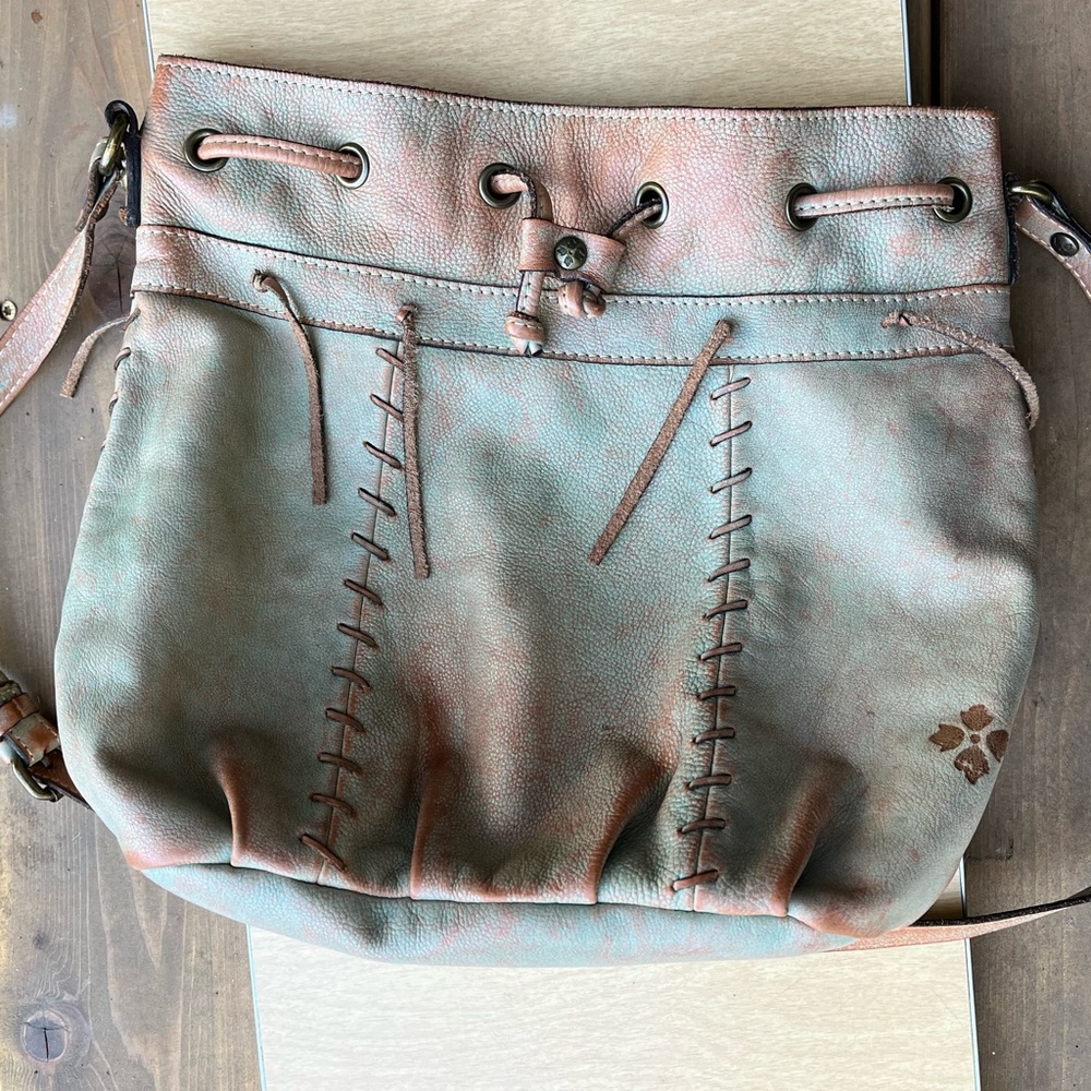 Patricia Nash Picerno Italian Leather Drawstring Bucket Bag